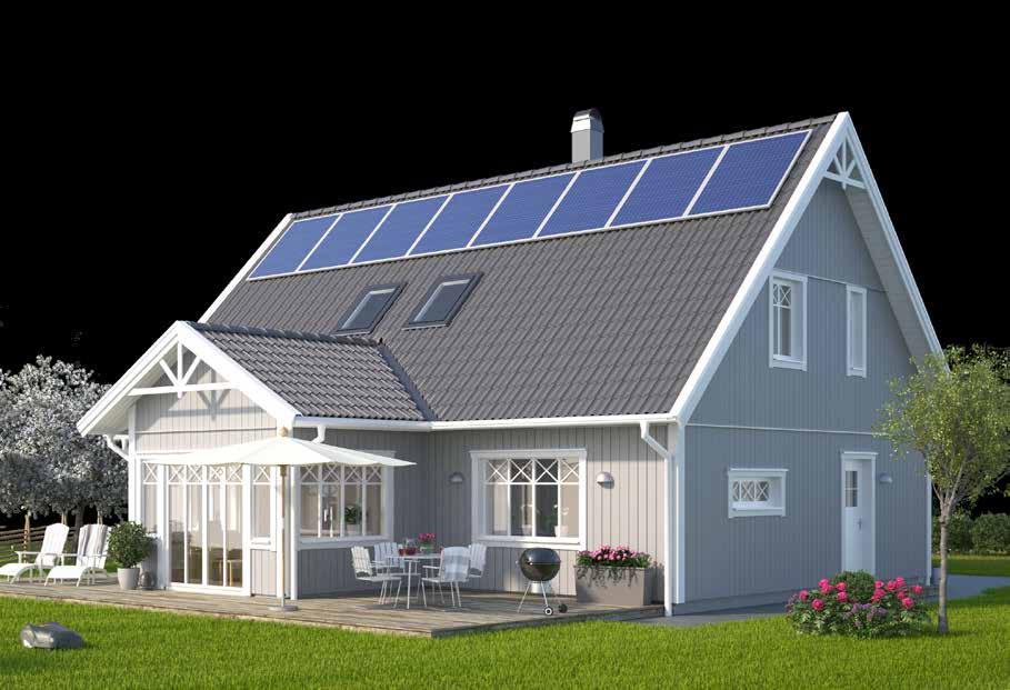 Det innebär att vi planterar fler än vad det går åt när vi bygger ett hus. En av våra största styrkor i energihänseende är vår unika väggkonstruktion.