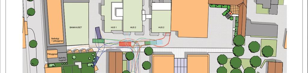 Entré och angöring till äldreboendet sker via Corfitz Beck Friisgatan till ett eget avgränsat trapphus med rullstolsförvaring. 1tr.- 3 tr: Tre våningars äldreboende med 54 boenden totalt.