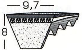 SMALKILREMMAR PROFIL XPZ 0 Invändig längd = Delningslängd 7 mm Utvändig längd = Delningslängd + mm Benämníng Utv.lgd.