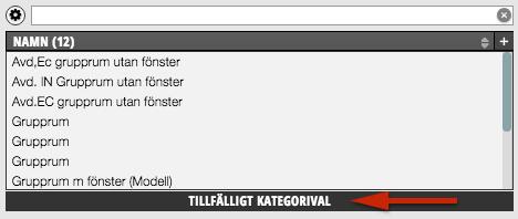 För att välja en kategori gör du så här: 1. Klicka på kugghjulet till vänster om sökfältet. 2.