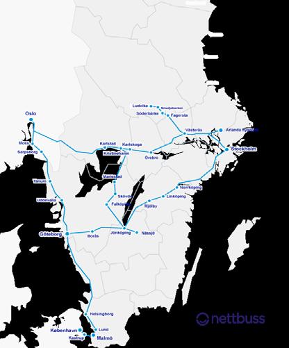 och Netbuss express) linjenät