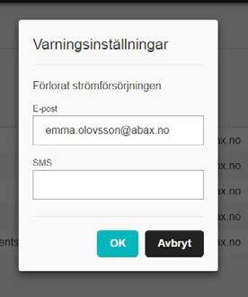 26 The difference is ABAX ABAX Triplog // Admin user guide // 20161101 27 Varningsinställningar I tillägg till att varningarna är tillgängliga i gränssnittet kan man här välja att få varningar