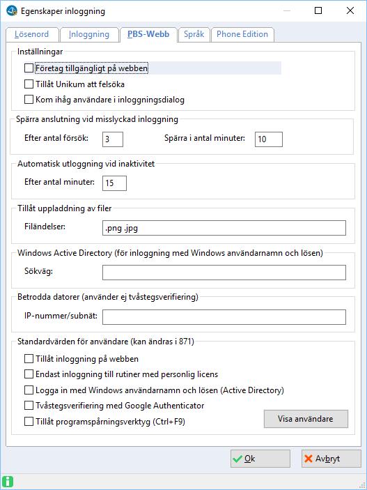 PBS Webb Obs! Inledning Detta dokument beskriver de steg som ska utföras för att installera/ konfigurera PBS Webb.