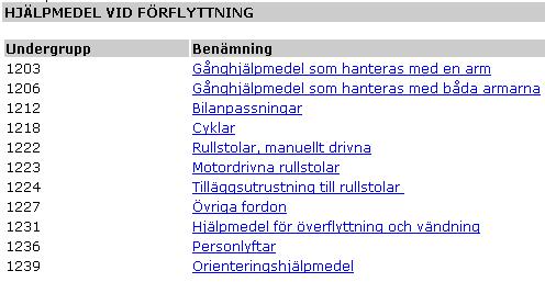 Klicka på Benämning för att gå vidare Välj