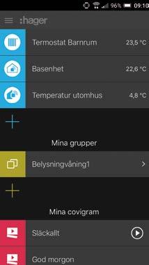 med sina användaruppgifter. 6 Styrning via appen Alla funktioner finns nu tillgängliga i coviva appen.