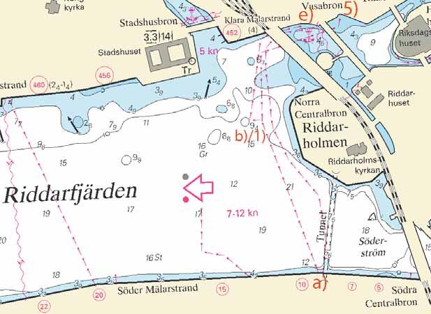 9 Nr 189 * 4508 Sjökort/Chart: 6141 Sverige. Mälaren. Stockholms hamn. Riddarfjärden. Arbeten i vattnet slutfört och rör utlagda.