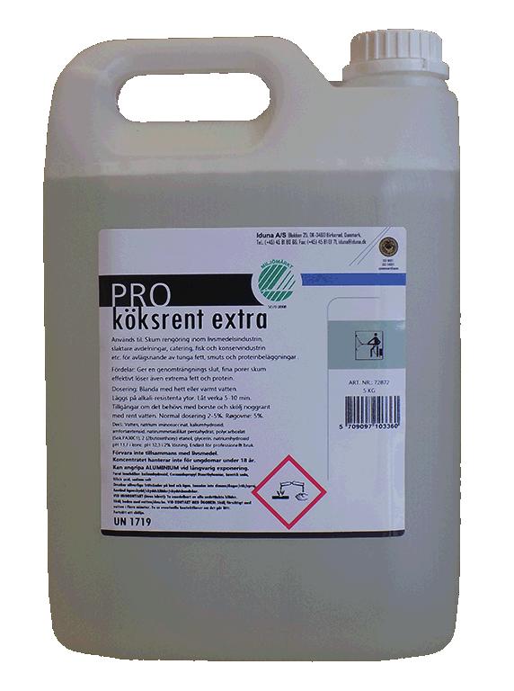 ph: 10,8 Dosering: 3% 1 L/72870 (6x1 L) 5 KG/72871 (2x5 KG) Capasal Köksrent extra Grovrengöring. Kraftig avfettning av starkt nedsmutsade ytor. Lämplig för daglig rengöring inom livsmedelsindustrin.