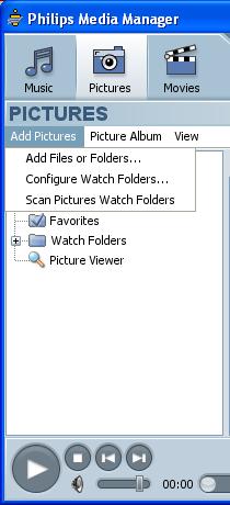 SV Dela en bildfil 1 Starta Philips Media Manager. 2 Klicka på Pictures. 3 Klicka på Add Pictures. 4 Klicka på Add Files or Folders. 5 Tillfoga bildfilen. > Bildfilens egenskaper visas.