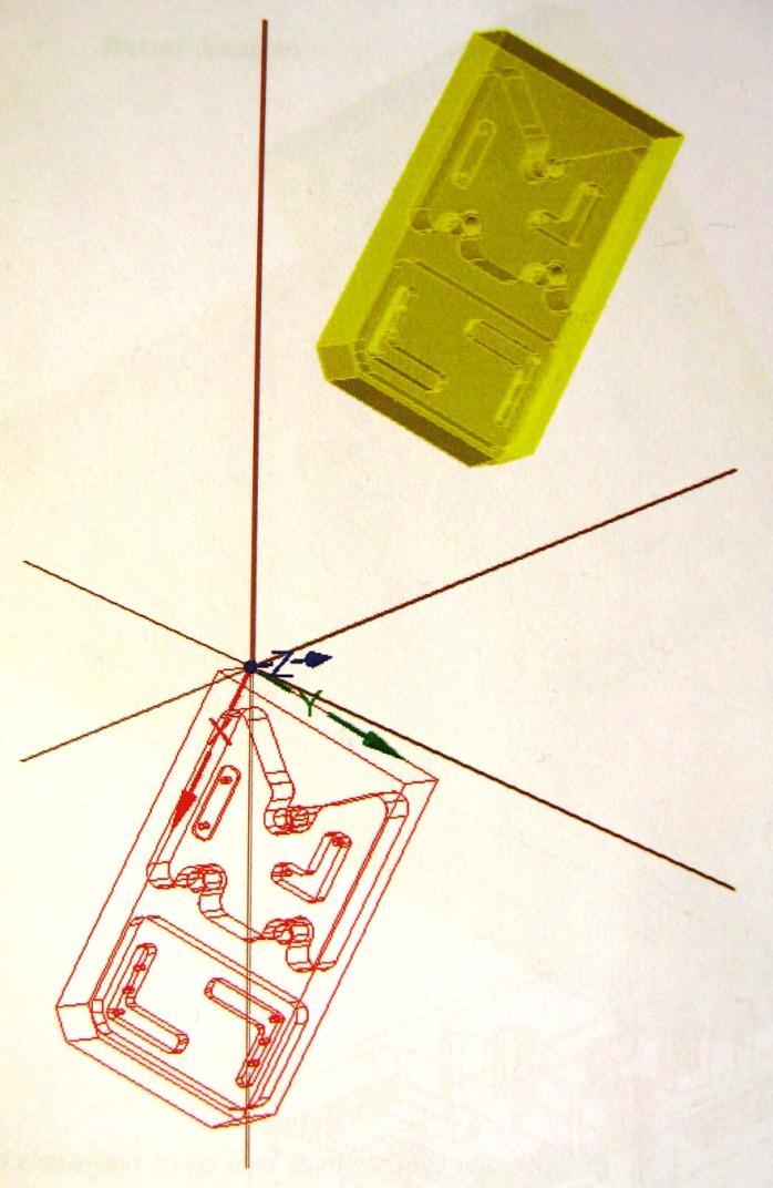 Vrida detalj samt flytta nollpunkt 9 Nu skall detaljen flyttas till Topp vyn (x-y) samt till origo. Klicka på ikonen Manipulera geometrin samt Flytta till origo.