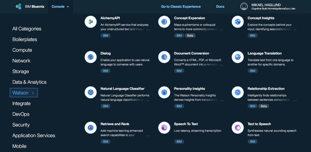 Watson APIs