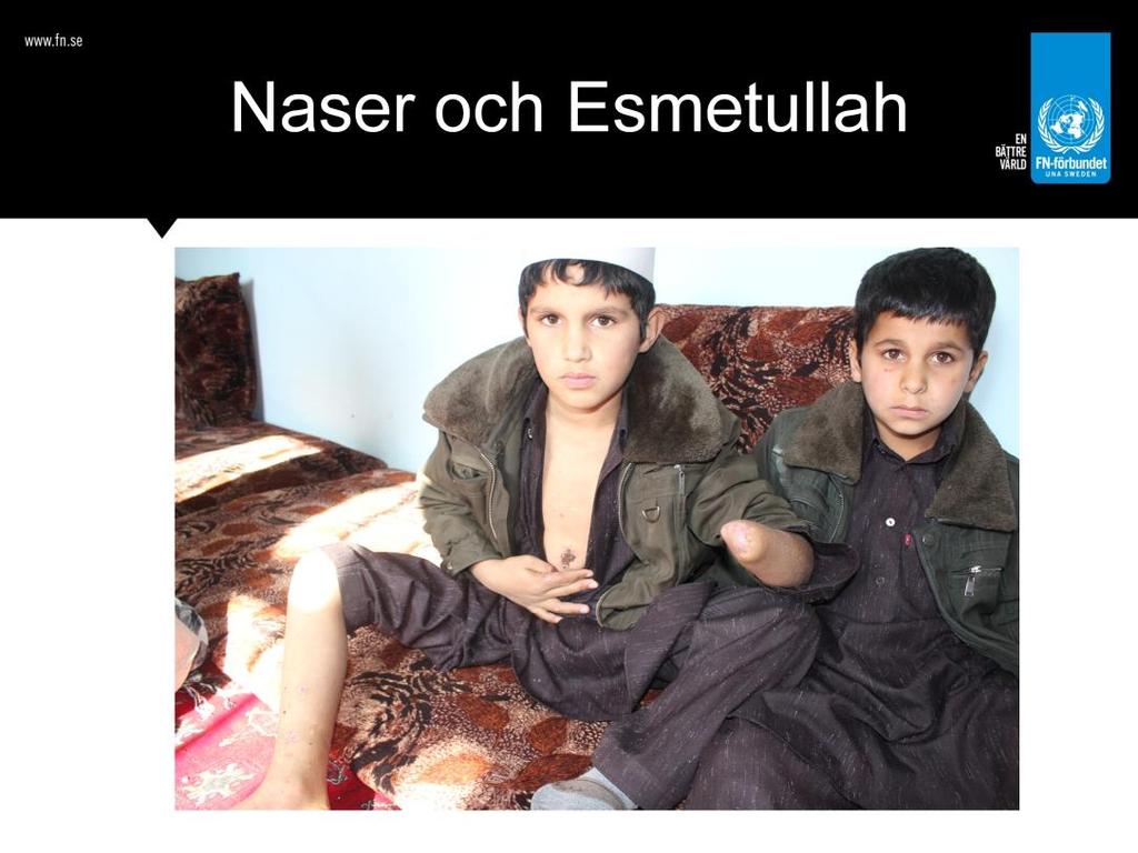 Det här är Naser (vänster) och Esmatullah Ahmad. De är bröder. De bor tillsammans med sin familj i Qarabagh-distriktet i Afghanistan.