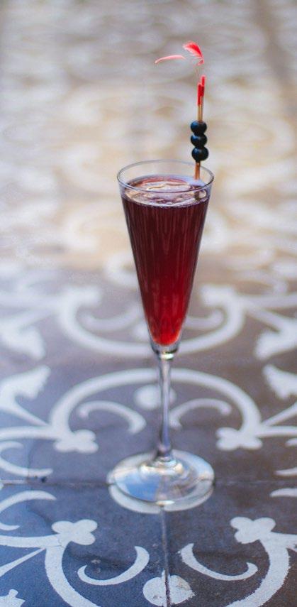 15. Escarlata 16. Red Hot 15 ml Cassis Blåbär Häll Cassis i ett champagneglas. Fyll upp med.