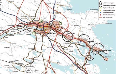 2) Kommunala planer strukturanalys De strukturbildande elementen har inneburit att en långsmal stadsbygd längs älven vuxit fram.