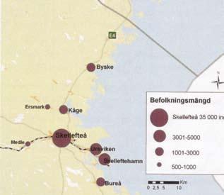 Förstudie Skellefteå Vägtransportsystemet inom Skelleftedalen Befolkning och bebyggelse Skellefteå kommun har cirka 72 000 invånare, varav cirka 35 000 bor i Skellefteå stad.