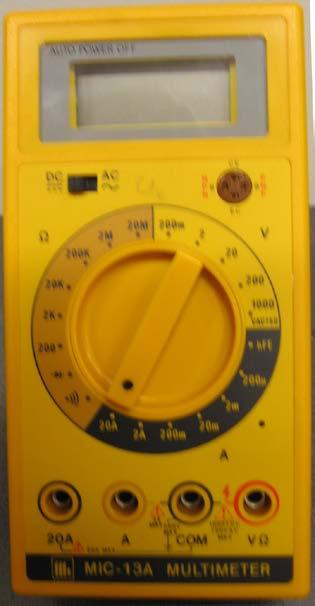 4.3 Multimeter Figur 10 Översikt av den enkla multimetern. För amperemätning används 10/0A eller A/mA ingången tillsammans med Com.