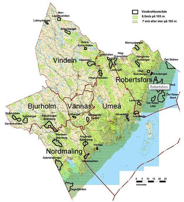 Fäbodliden vindpark i Vindelns kommun Tillstånd 2011