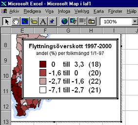 Flytta karta och förklaringsruta 13. Förklaringsrutan har fått rätt proportioner och utseende.