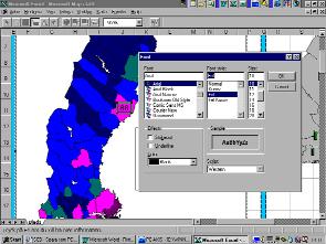 Redigera kartetiketter 28. Håll markören över en region och vänsterklicka. Det infogar LA koden för den regionen. I bilden har en ettikett infogats i Umeå LA-region.