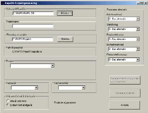 Starta projektgenerering Skapa ett projekt 1. Aktivera raps projektgenering genom att starta programdelen Pro g e n.