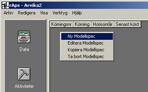 Ny modellkörning 15. Skapa en ny modellspecifikation. Följ a n v i s n i n g a rna i guiden som följer.