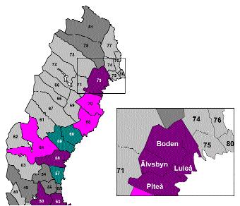 5 visar att Boden, Luleå, Piteå och Älvsbyn bildar Luleå LA-region. Folkmängd per LA-region år 2000 illustreras i figur 1.