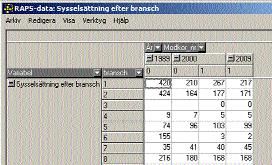 Klicka på statistik och regionalekonomi. Välj parametern sysselsättning efter bransch. Exportera rapporten till Excel 4.