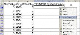 Nu gäller det att använda den årliga tillväxttakten för den historiska utvecklingen i bransch nummer två (skogsbruk).