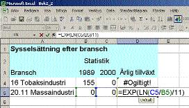 10. Aha! Resultatet visar att du utfört en ogiltig operation.