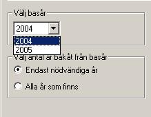 arbetsmarknadsregioner) Nutek. Välj FA-region 2005. Markera därefter regionen 46 Söderhamn Välj basår 4. Välj basår för prognosen. Basåret är det första beräkningsåret.