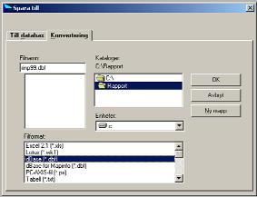 Konvertera och spara till databasfil Ändra formaten 20. Nu finns en PC-Axis fil över riktad inpendling 1999.