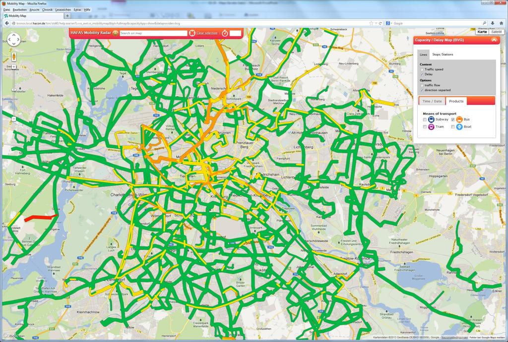 Map with realtime data