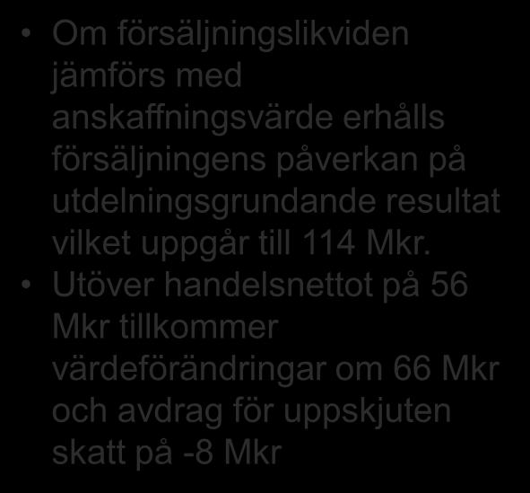 Resultaträkning Mkr 2011 jan-dec 2010 jan-dec Hyresintäkter 2 594 2 120 Försäljningsintäkter modulbyggnader 288 184 Nettoomsättning 2 882 2 304 Bruttoresultat 1 877 1 545 Handelsnetto 56 33