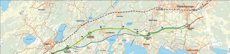 Karta 9, ny sträckning av väg 73 Arbete pågår även med att förbättra hamntrafiken till och från Nynäshamns