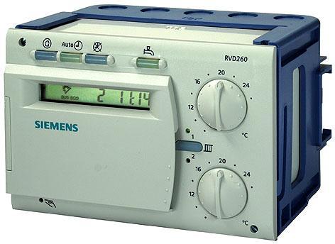 AMA 8 Styr- och övervakningssystem UCB Styrfunktionsenhet för temperatur 2 515 Fjärrvärmeregulator för 2 värmekretsar samt tappvarmvatten, med kommunikation RVD260-A Multifunktionell värmeregulator