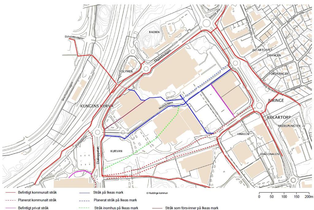 Uppdragsnummer Sida Dokumentnamn 10209941 10(10) PM Trafik Uppdragsnamn Datum IKEA Kungens Kurva 2015-12-22 För att förbinda de lokala- och regionala cykelstråken genom IKEA s område kommer ett antal