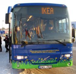 Mobility Management IKEA med shoppingcenter vid Kungens kurva Projektnummer 95219 95220 Utöver de nämnda kollektivtrafikförbindelserna finns även IKEA-bussen.