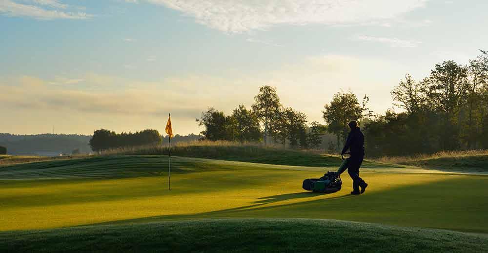 Vallda GCC, Kungsbacka. Foto: Stefan Nilsson skötsel Klippning En av fördelarna med rödsvingel är att bladen är smala och lätta att böja. Bollrullen blir hög även om man klipper på 5 mm.