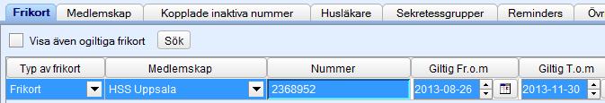 1.12 REGISTRERA FRIKORT OCH LMA-KORT Under flik Information underflik Frikort registreras Frikort och LMA-kort (Lag om mottagande av asylsökande m.fl.).