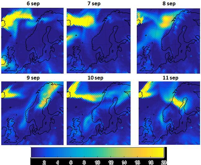 Grahn m.fl. (2015) visade med hjälp av satellitdata att lukten härrörde från svavelföreningar från vulkanutbrottet.