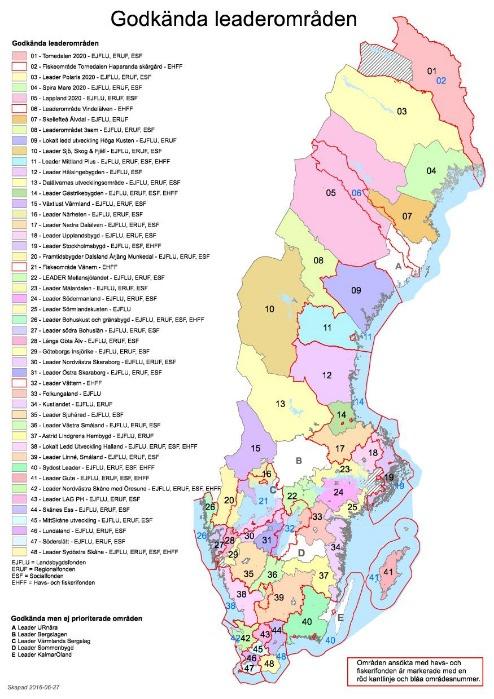 Lokalt Ledd Utveckling med Leadermetoden Sammanfattning av uppdraget Leader Sjö Skog & Fjäll är ett av Sveriges 48 Leaderområden.