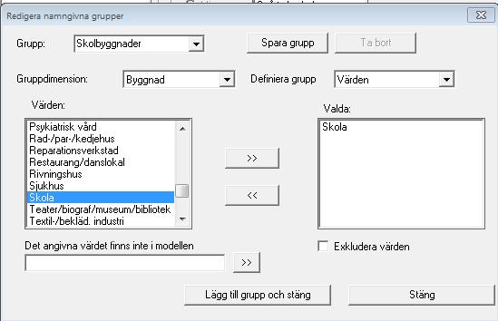 är selekterat efter någon dimension kan man