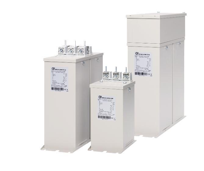 L1- och L2-serie Kondensatorenheter 200-1000 V Kondensatorenheterna i L-serien finns i två olika modeller: L1 och L2. Enheten i L1-serien är en kompakt s.k. entornsmodell för lägre effekter (< 50 kvar).