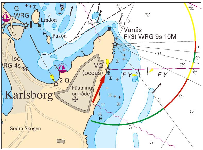 Vanäs. Skjutvarningsfyr flyttad. Skjutvarningsfyren vid Karlsborgs fästning har flyttats ca 300 m längre nordvart.