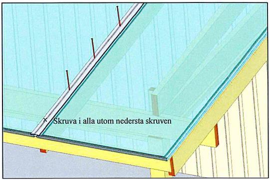 Montera skarvlister med medföljande självborrande skruv.