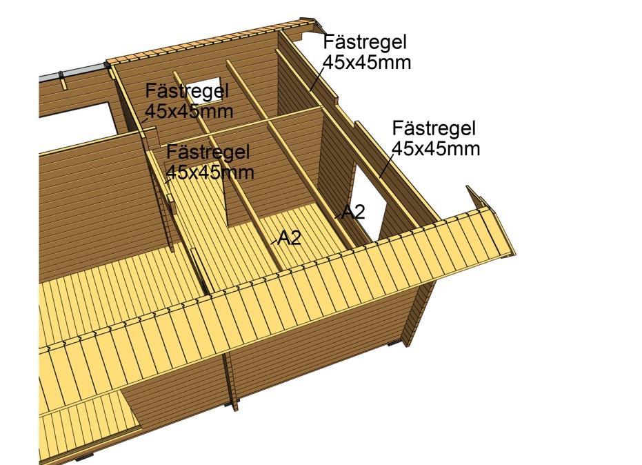 Lämna ca 5mm mot vägg på kortsidan av golvbrädorna.