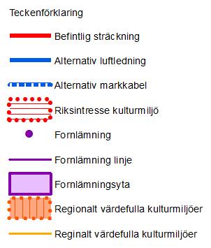 Figur 7. Kulturvärden Broby Bulsjö. 4.4.4 Miljöpåverkan Befintlig luftledning bedöms inte påverka de befintliga kulturmiljöintressena negativt så länge den står kvar i sin nuvarande utformning.