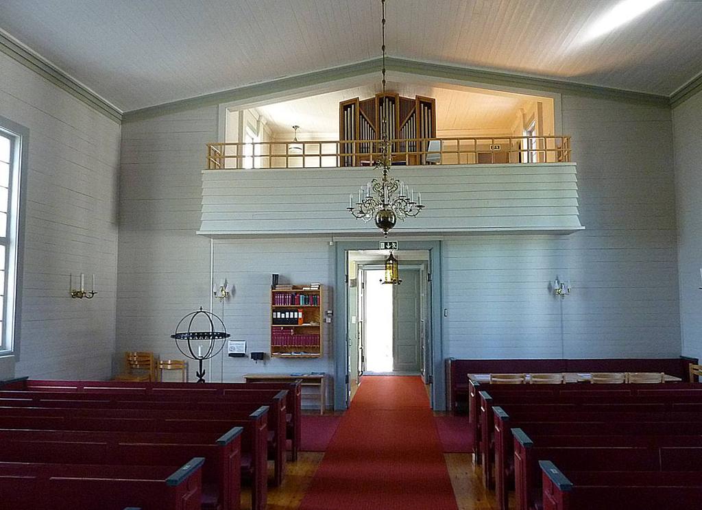 Latikbergs kyrka, Vilhelmina kommun, Västerbottens län Läktarbalkongen är något av ett signum för arkitekten K.M. Westerberg.