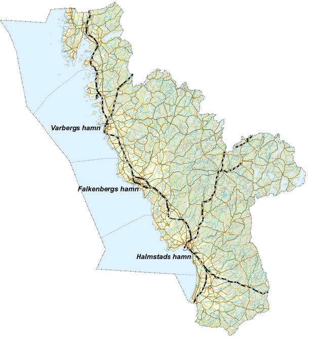 Västkustbanan är en del av transeuropeiska järnvägsnätet (TEN-T) och ingår i den nordiska triangeln Stockholm - Oslo - Köpenhamn.