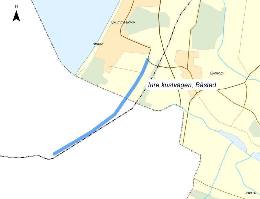 Ny väg planeras på en sträcka om ca 4,3 km. Från Skummeslöv följer vägen en befintlig väg i ca 800 meter. Denna behöver smalas av till 7 m, förstärkas upp och vägslänten ökas.