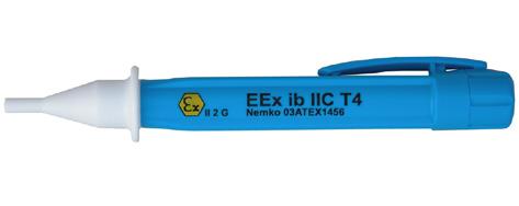 EL Spänningsprovare Elma Testinstrument Phasen Volt Stick Ex ATEX-godkänd polsökare som utan elektrisk och metallisk beröring, enkelt och säkert indikerar växelspänning.